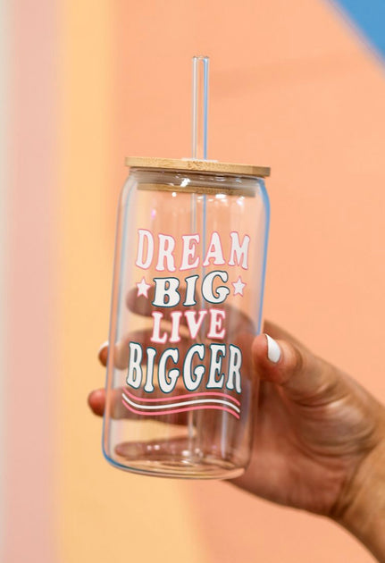 Iced Coffee Tumbler - Dream Big Live Bigger (Clear) – Jadelynn Brooke®