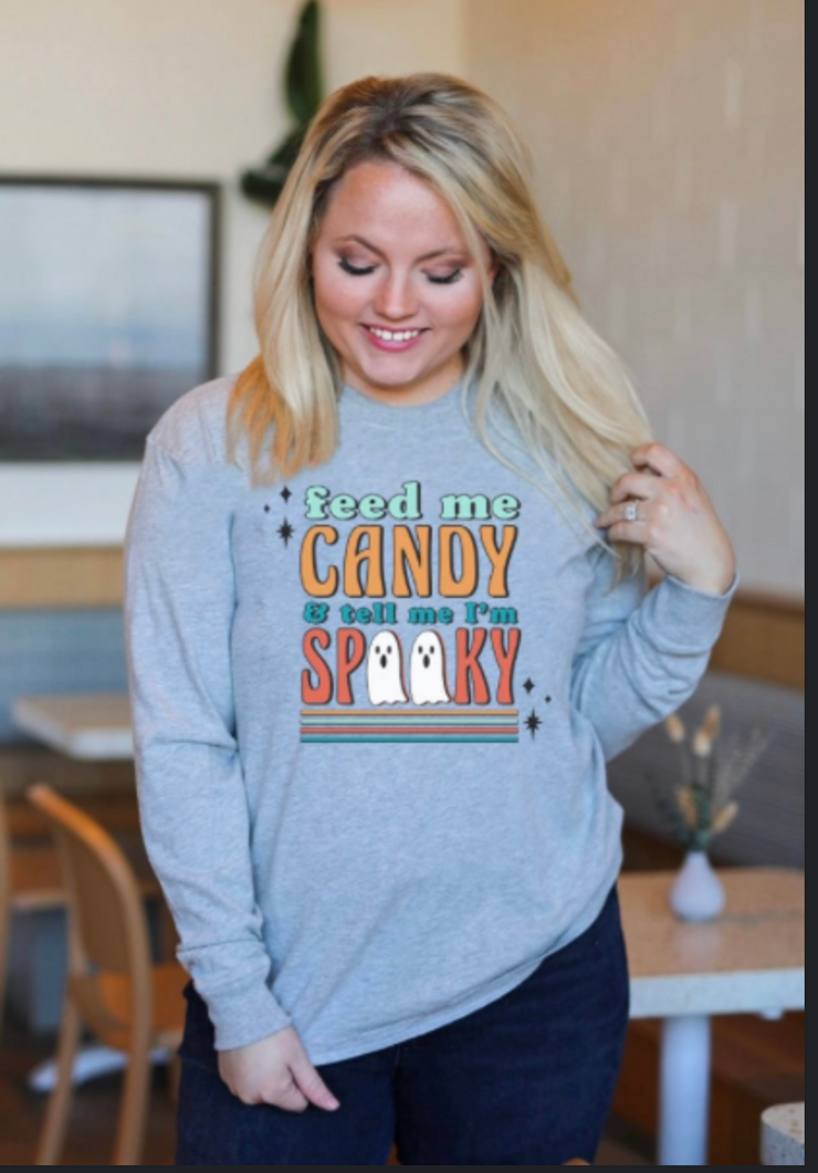 K&C - Feed Me Candy (Athletic Heather) - Long Sleeve / Crew
