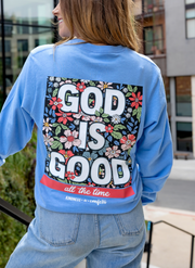 K&C - God Is Good (Sky Blue) - Long Sleeve / Crew