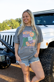 Good Things Are Coming (Charcoal Buttery Acid Wash) - Short Sleeve / Crew
