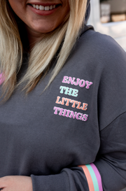 Enjoy The Little Things (Charcoal) - All Day Set / Terry Hoodie-Short Set