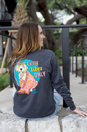 K&C - Cozy Vibes Only (Charcoal Heather) - Long Sleeve / Crew