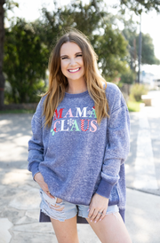 Mama Claus (Blue Jean) - Burnout Sweatshirt / Crew