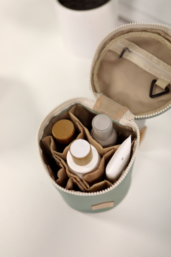 Barrel Toiletry Bag - Happy Looks Good On You (Matcha/Latte) - Pack of 5