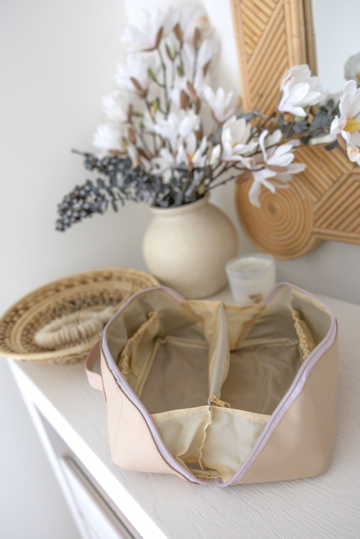 Cosmetic Bag - MAMA - Embossed Hold All Makeup Bag (Latte) - Pack of 5