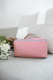 Cosmetic Bag - WIFEY - Embossed Hold All Makeup Bag (Blush/Lavender) - Pack of 5