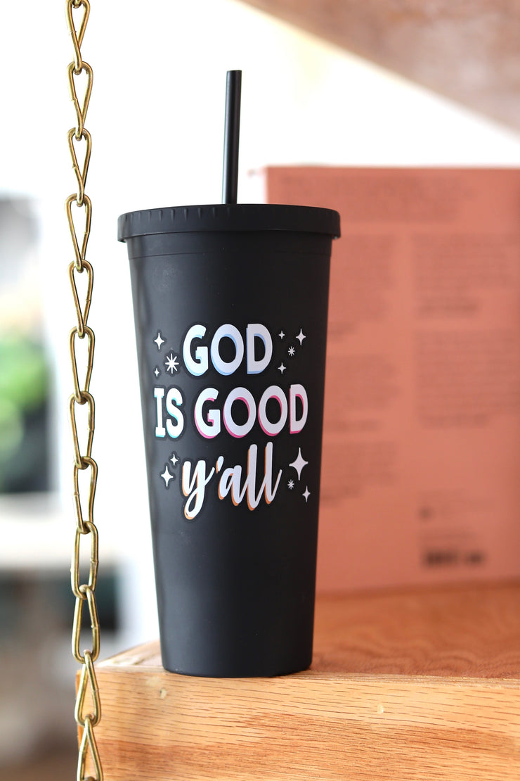 Matte Tumbler - God Is Good (Black) - 24 oz - 6 Pack