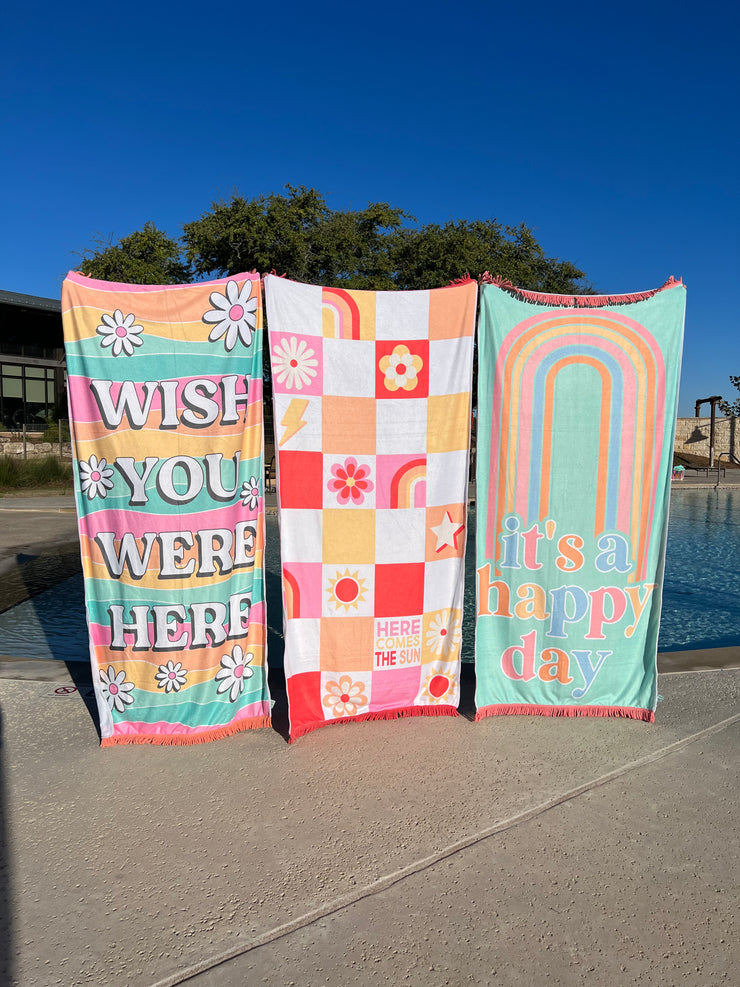 Towel - Wish You Were Here (Daisies) - Pack of 4