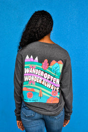 K&C Wander Often Wonder Always (Charcoal Heather) - Long Sleeve / Crew