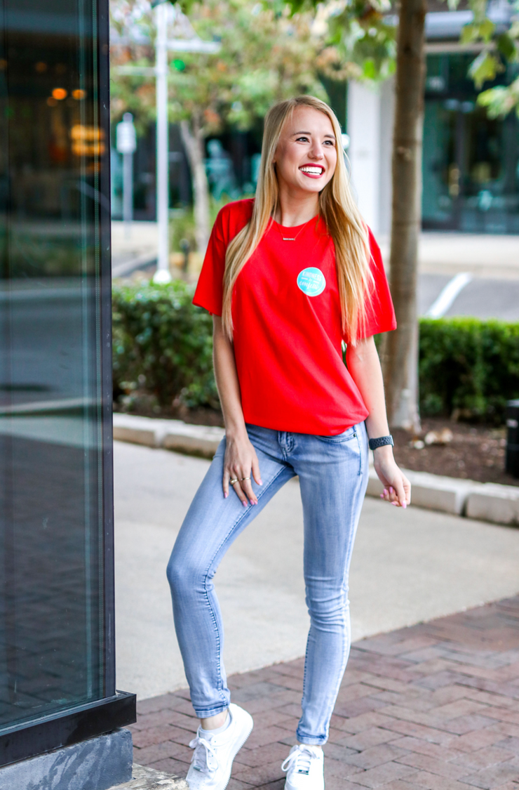 K&C - Love Generously (Deep Coral) - Short Sleeve/Crew