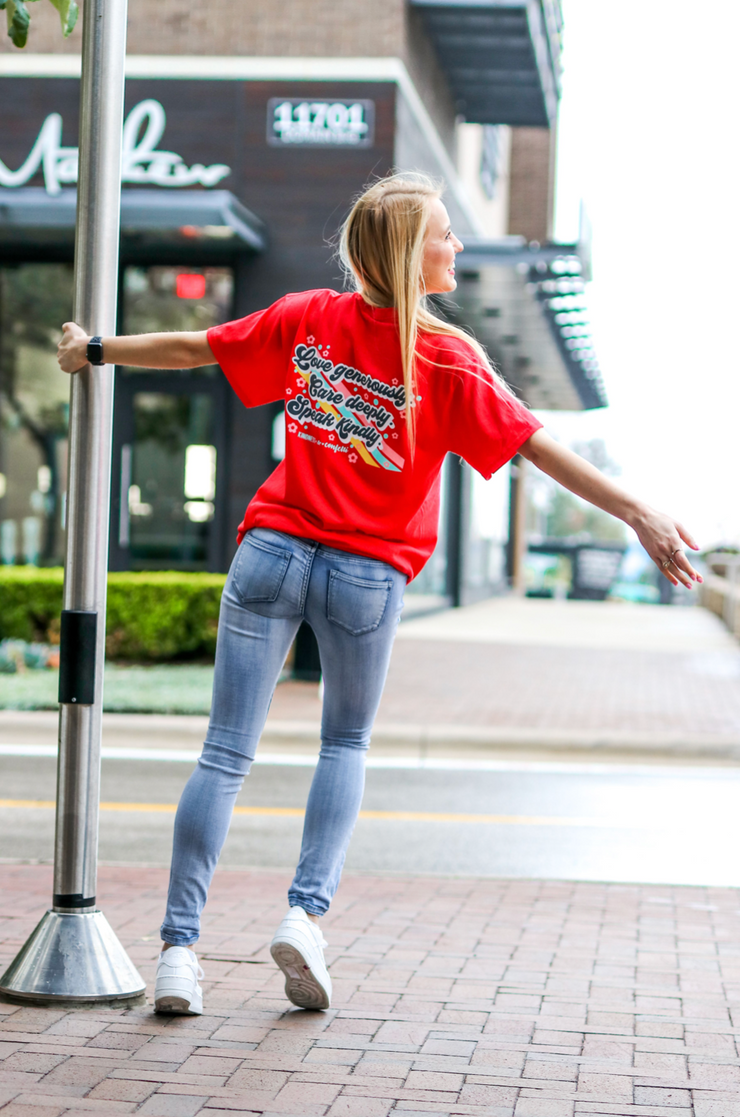 K&C - Love Generously (Deep Coral) - Short Sleeve/Crew
