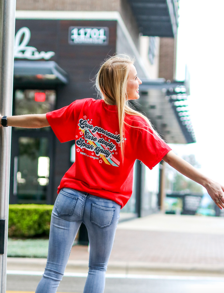 K&C - Love Generously (Deep Coral) - Short Sleeve/Crew