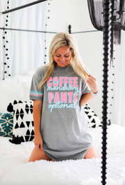 Coffee Mandatory Pants Optional (Dark Grey Heather) - Sleep Shirt - Pack of 6