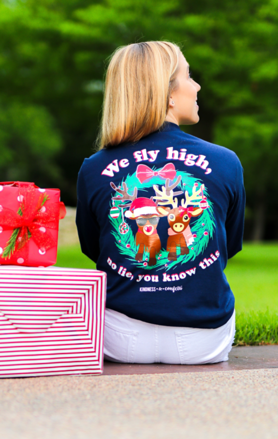 K&C - We Fly High (Navy) - Long Sleeve / Crew