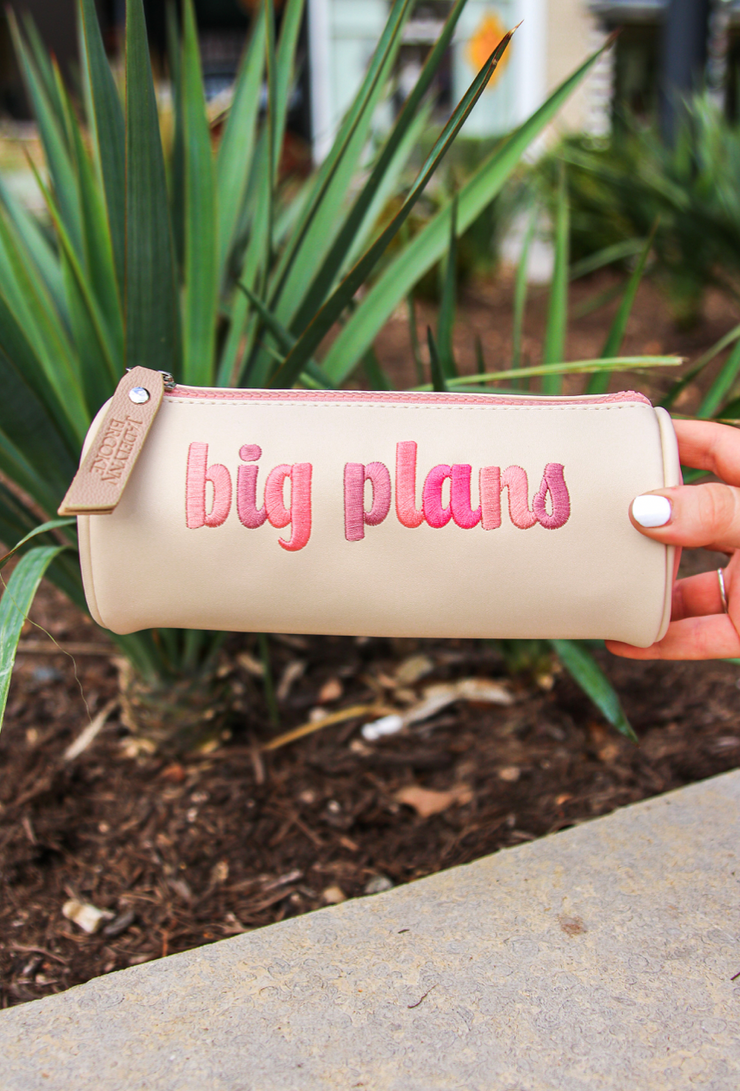Pencil Pouch - Big Plans (Cream/Pink)- Pack of 6