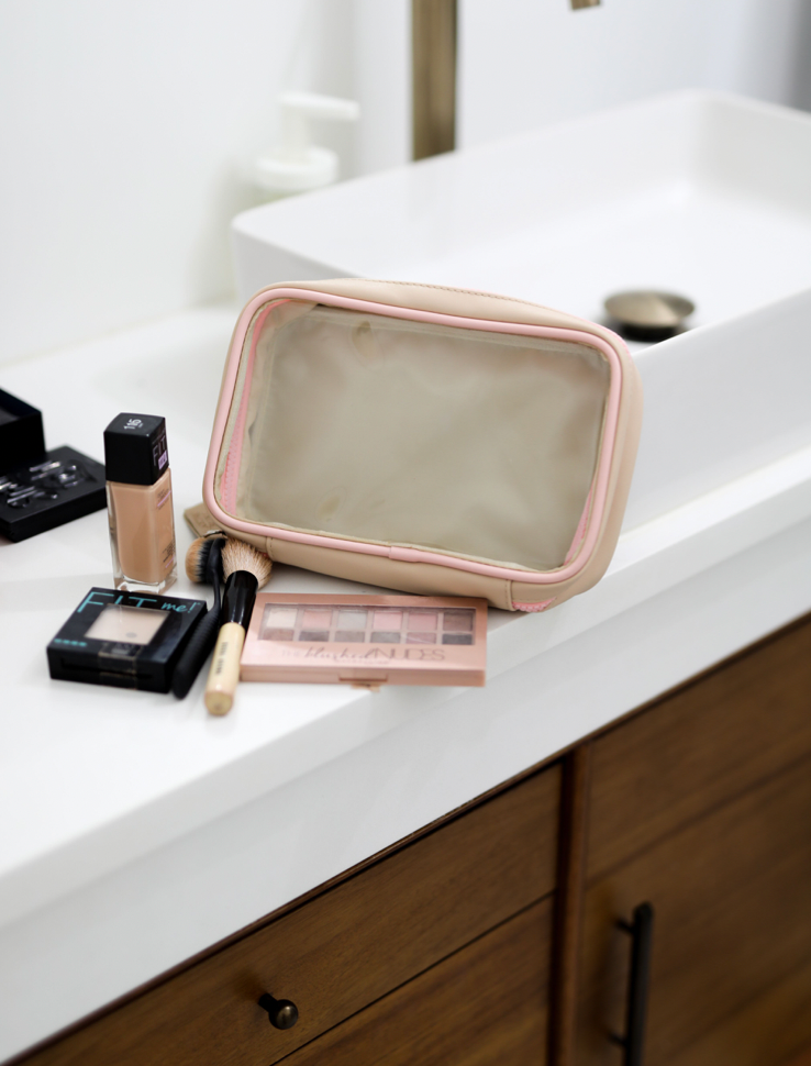 Cosmetic Bag - Clear / Tan