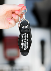 Keychain - We're Getting Iced Coffee (Black) - 6 Pack