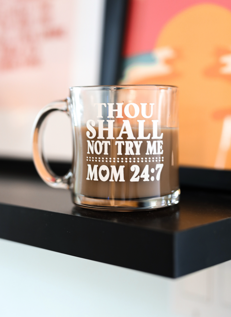 Glass Coffee MUG (Clear) - Mom 24:7 - Pack of 6