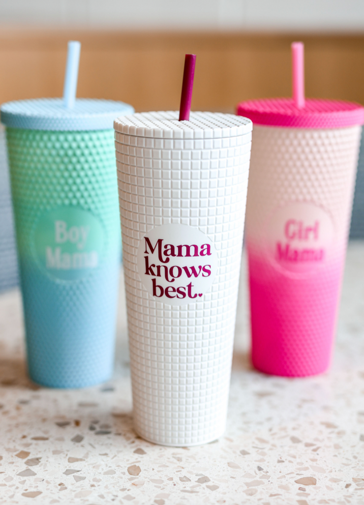 Textured Tumbler (White) - Mama Knows Best - 6 Pack
