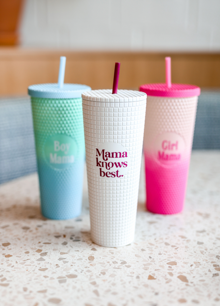 Textured Tumbler (White) - Mama Knows Best - 6 Pack