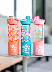 Glass Water Bottle (Orange) - Girl God's Got This - 6 Pack