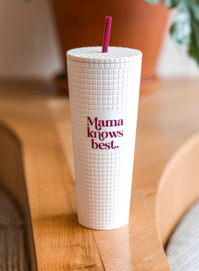 Textured Tumbler (White) - Mama Knows Best - 6 Pack