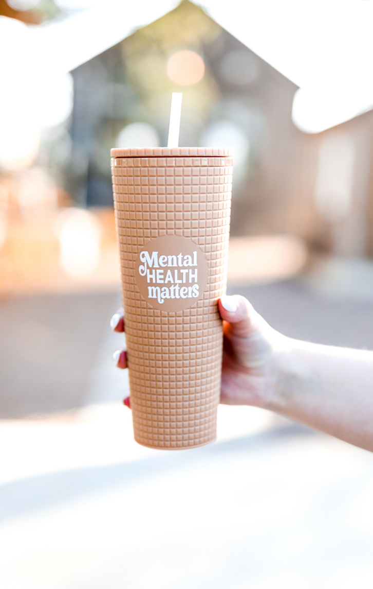 Textured Tumbler (Taupe) - Mental Health Matters - 6 Pack