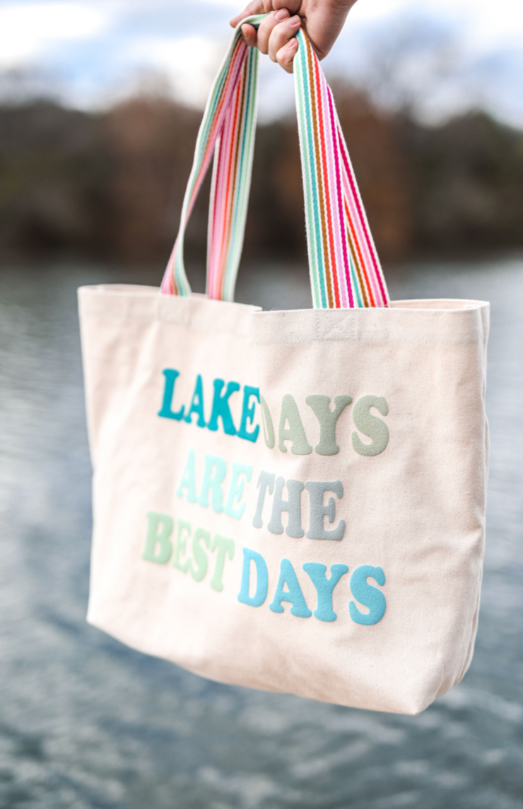 Canvas Tote - Lake Days Are The Best Days (Natural) - Pack of 6