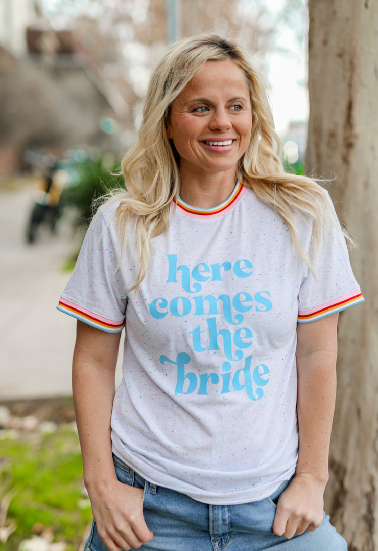 Here Comes The Bride (White Funfetti Decorative Rib) - Short Sleeve / Crew