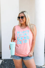 Happy Looks Good On You (Coral Heather) - Tank