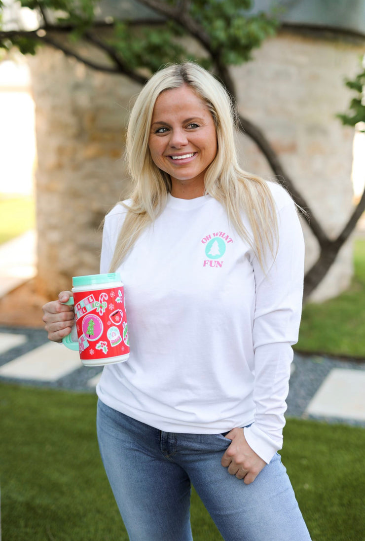 Peace Jolly Merry & Love (White) - Long Sleeve / Crew