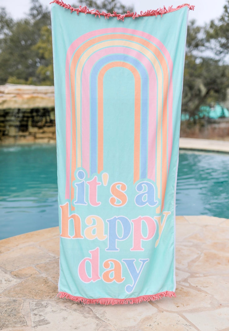 Towel - It's A Happy Day (Rainbow) - Pack of 4