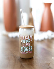 Iced Coffee Tumbler - Dream Big Live Bigger (Clear) - Pack of 6