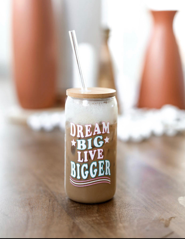 Iced Coffee Tumbler - Dream Big Live Bigger (Clear) - Pack of 6