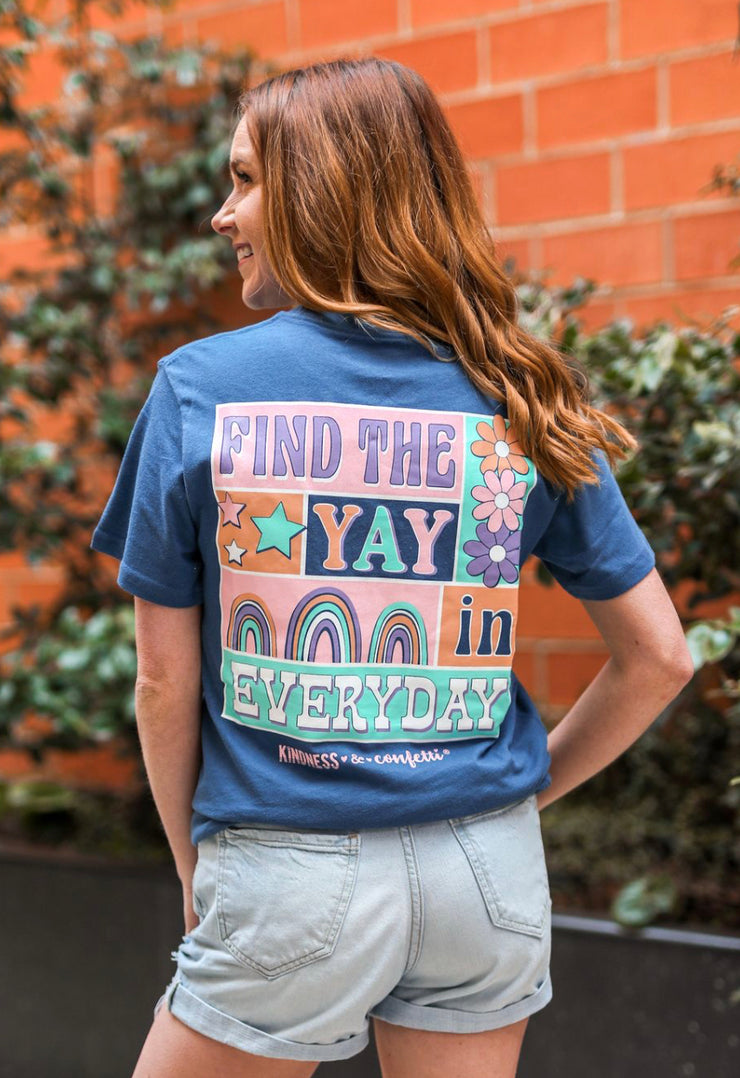 K&C - Find The Yay In Everyday (Marine) - Short Sleeve / Crew