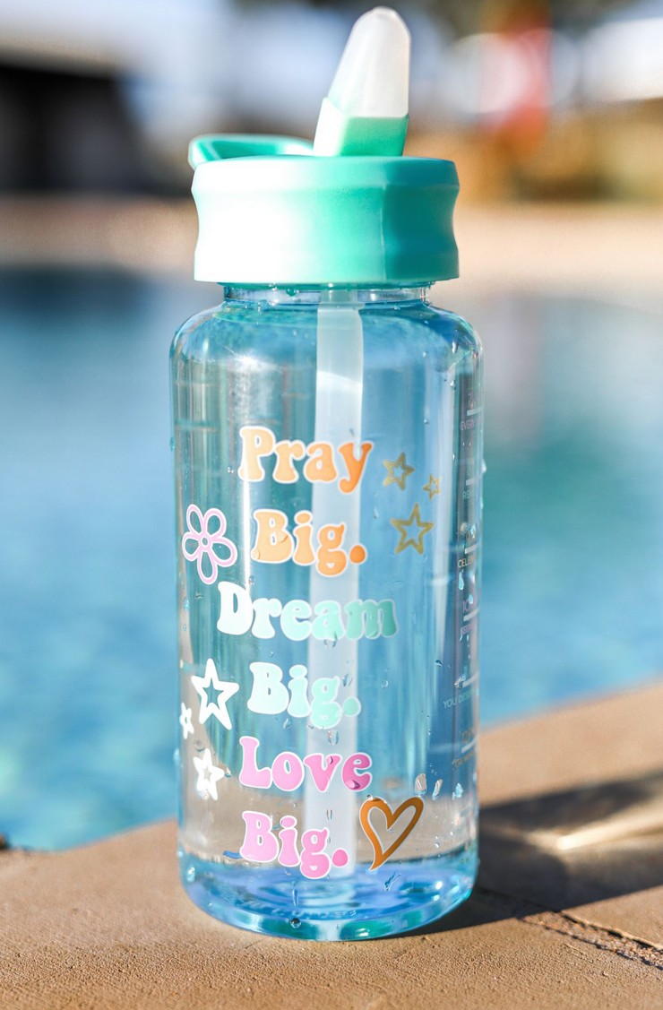 Water Bottle (Mint) - Pray Big. Dream Big. Love Big - 6 Pack