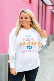 Custom: My Heart Belongs To: (White) - Sweatshirt / Crew