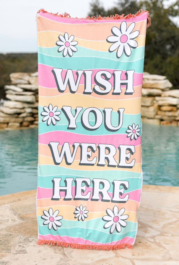 Towel - Wish You Were Here (Daisies) - Pack of 4